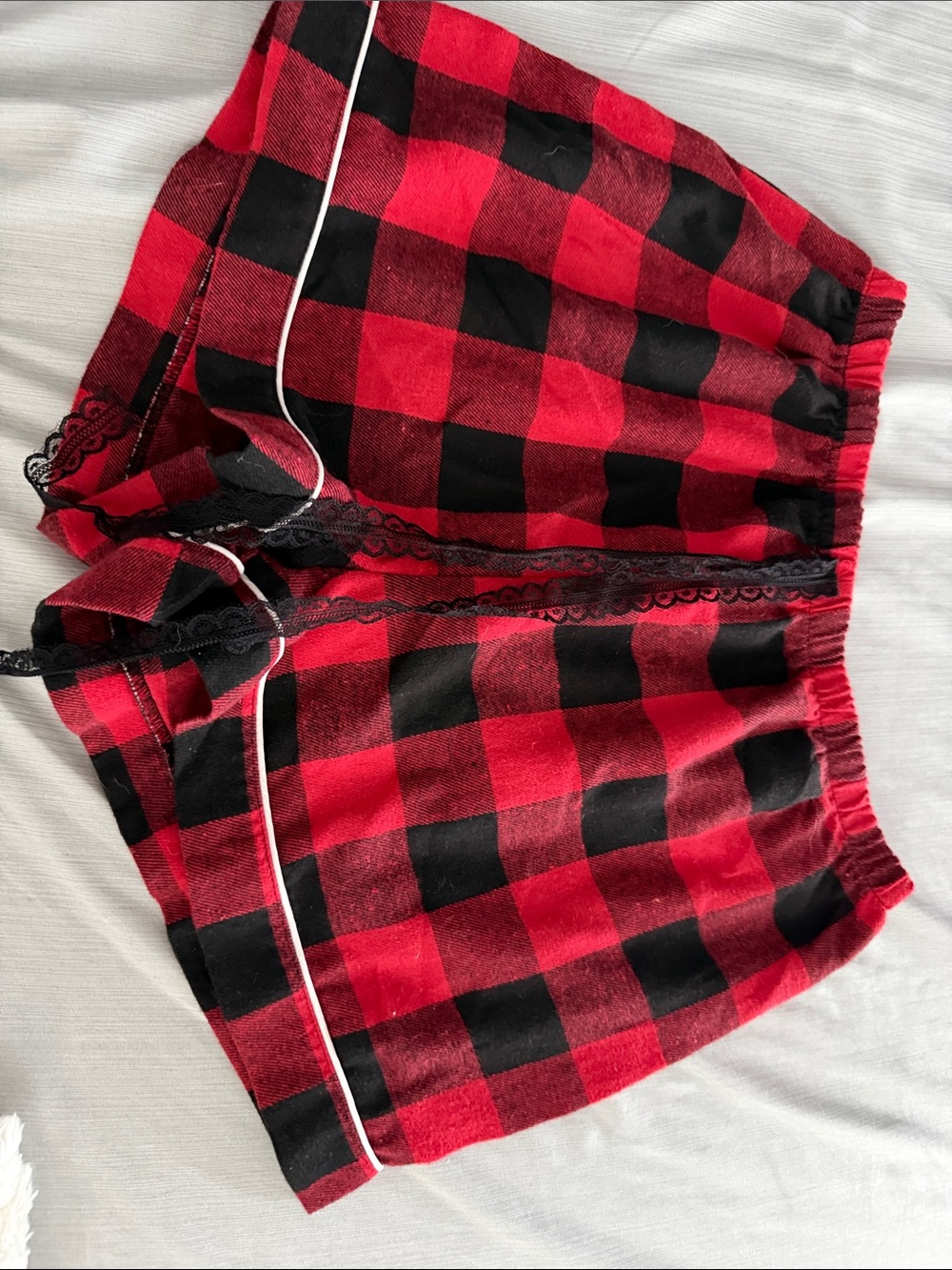 Red and Black Buffalo Plaid Lounge Shorts